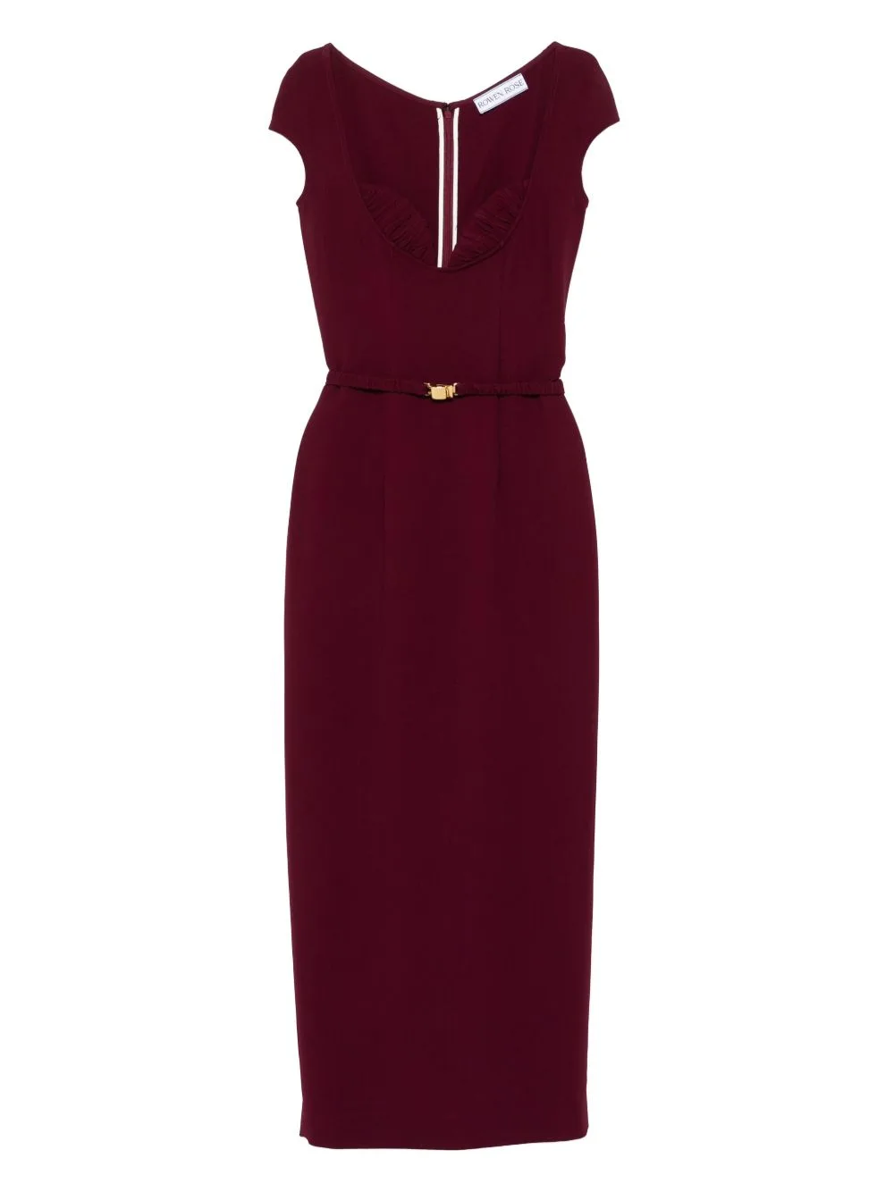 Belted Cap-Sleeve Maxi Dress