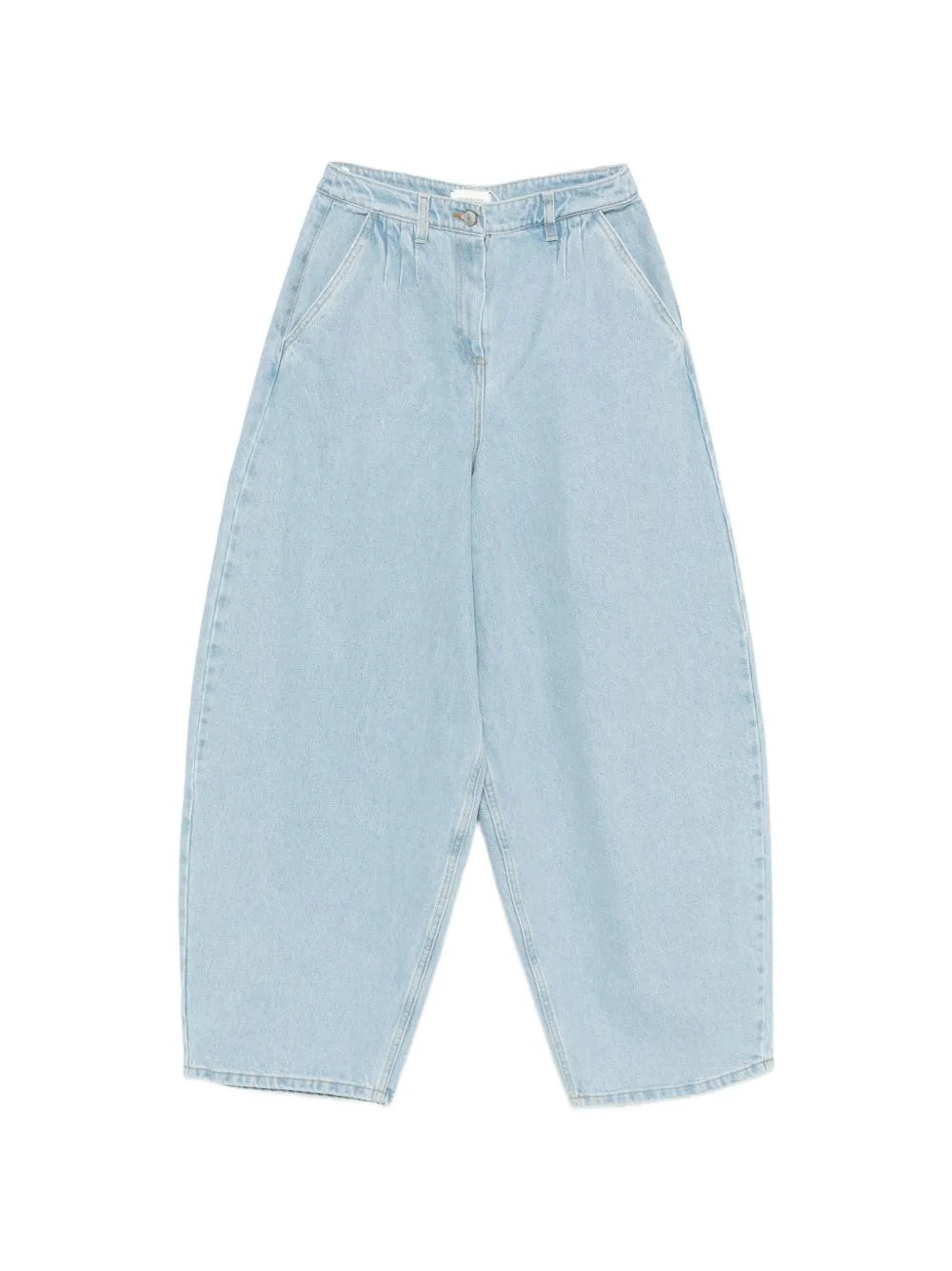 Pleated Wide-Leg Jeans