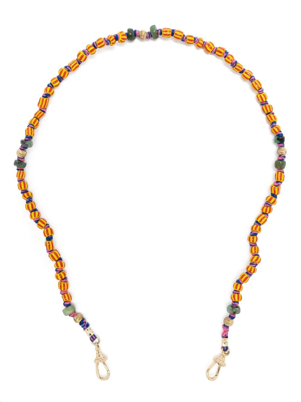9kt Yellow Gold Mauli Ghana Beaded Necklace