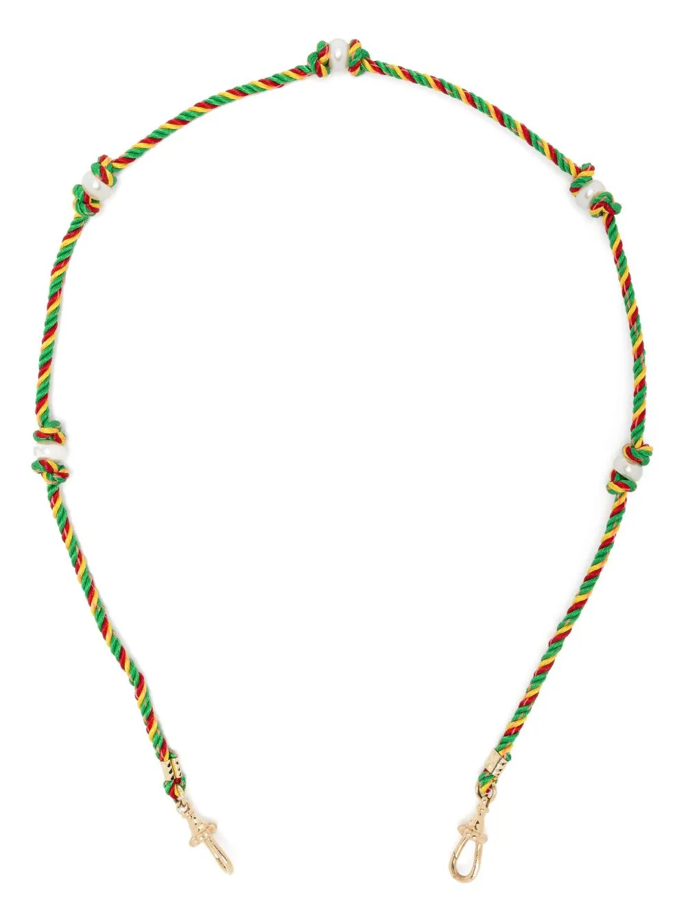 14kt Yellow Gold Mauli Silky Rasta Braided Necklace