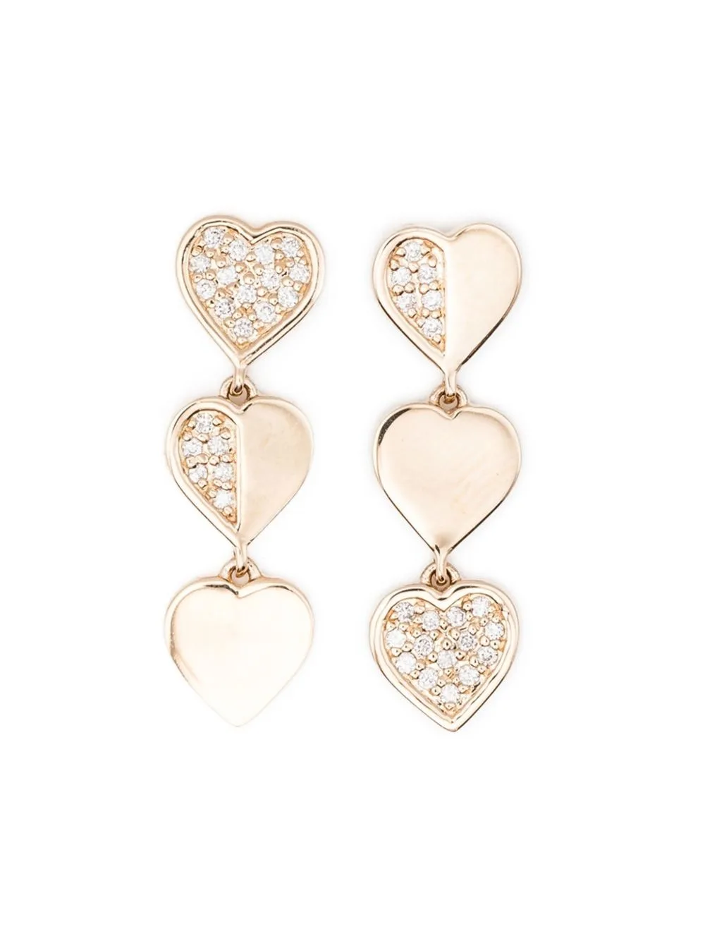 14CT Yellow Gold Heart Earrings