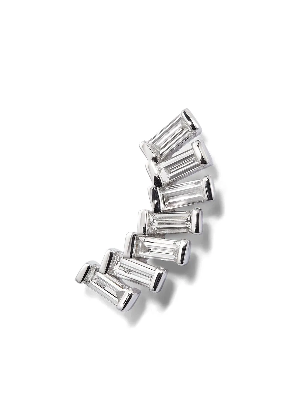 18K White Gold Baguette Diamond Earring
