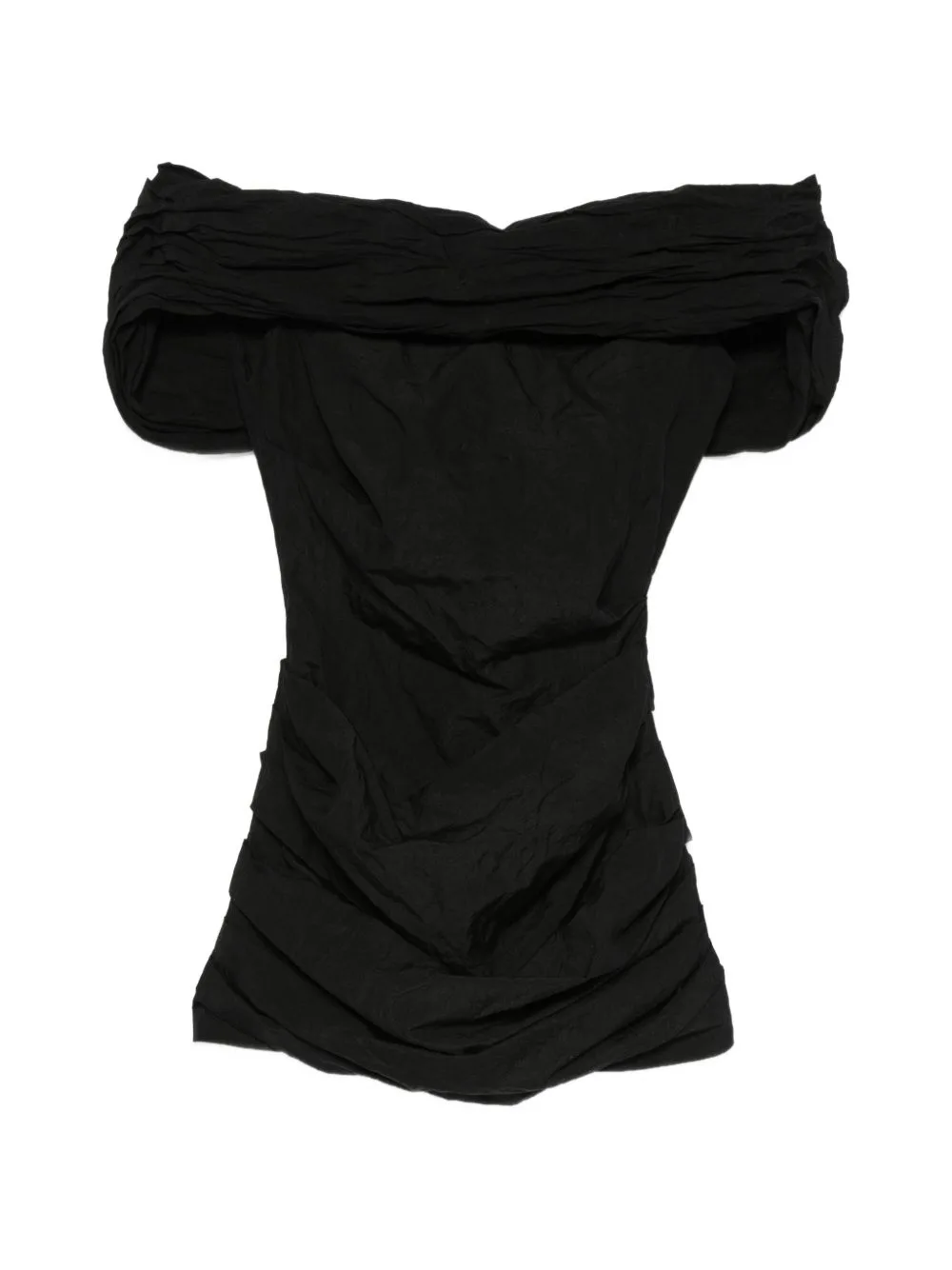 Ruched Off-The-Shoulder Mini Dress