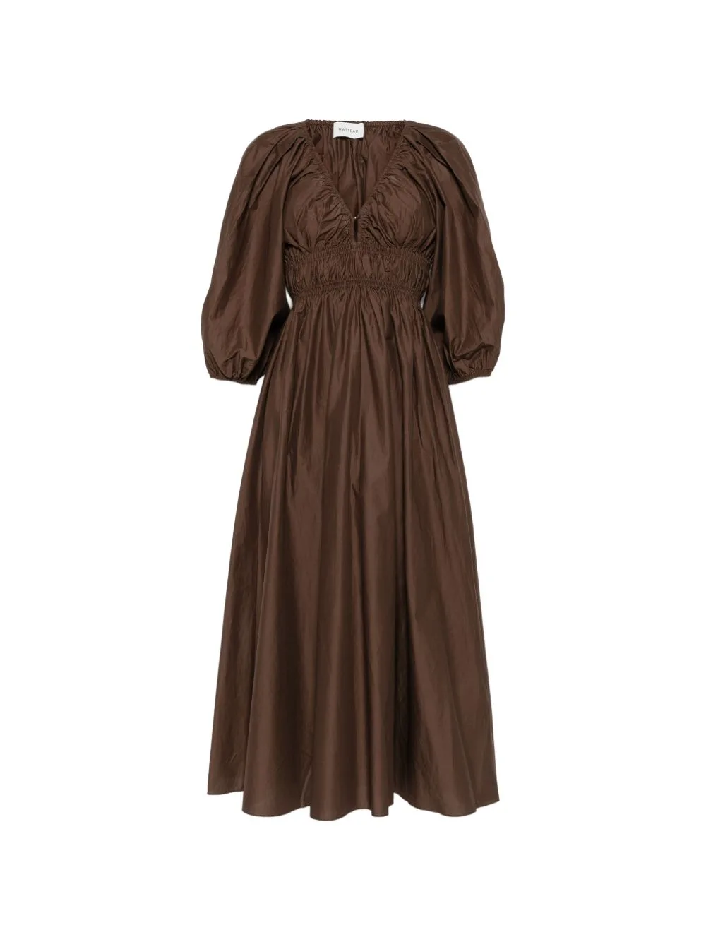 Shirred Plunge Dress