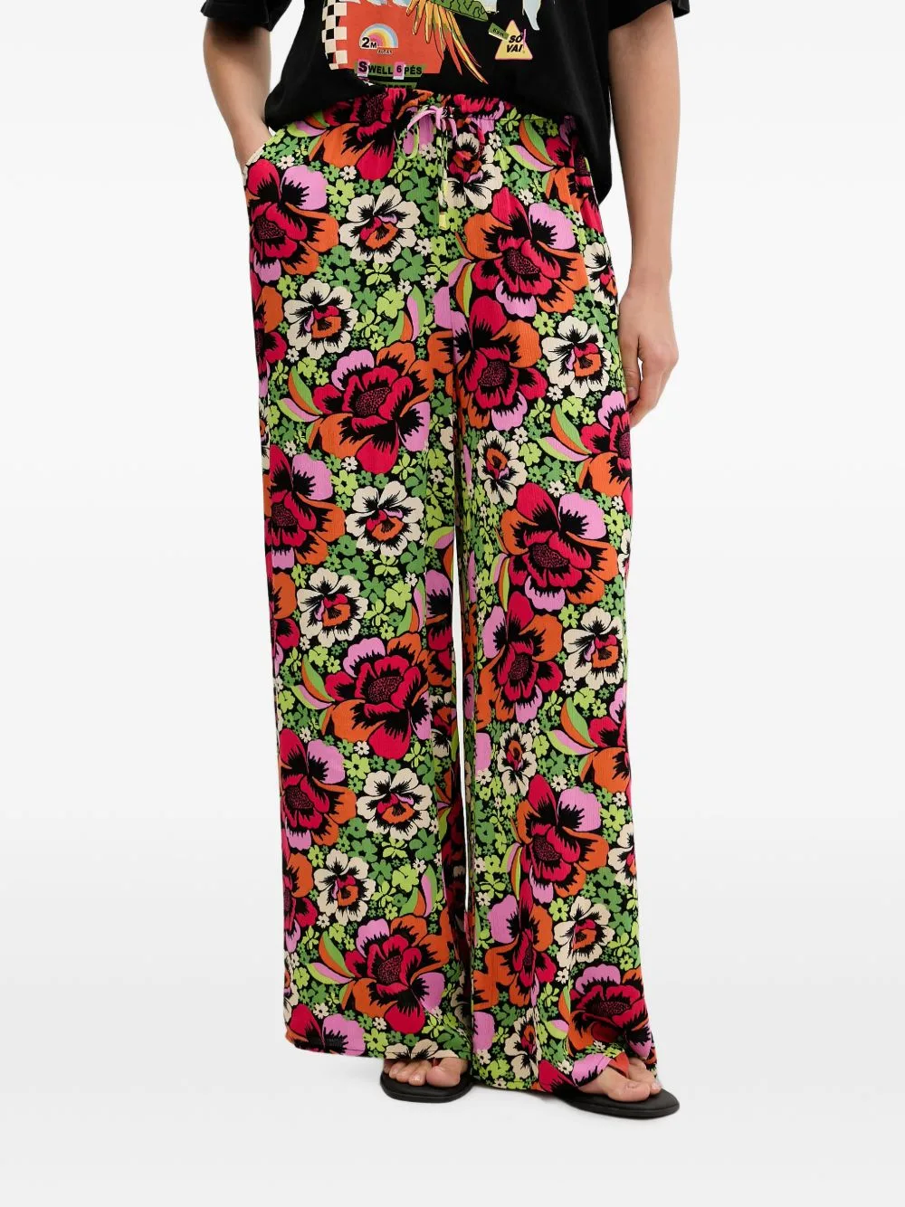 Rip Curl x FARM Rio Blooming Floral-Print Wide-Leg Trousers