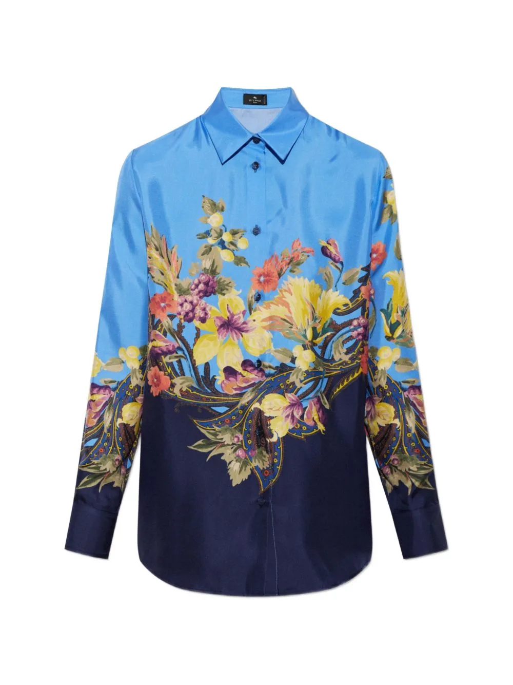 Floral-Print Silk Shirt
