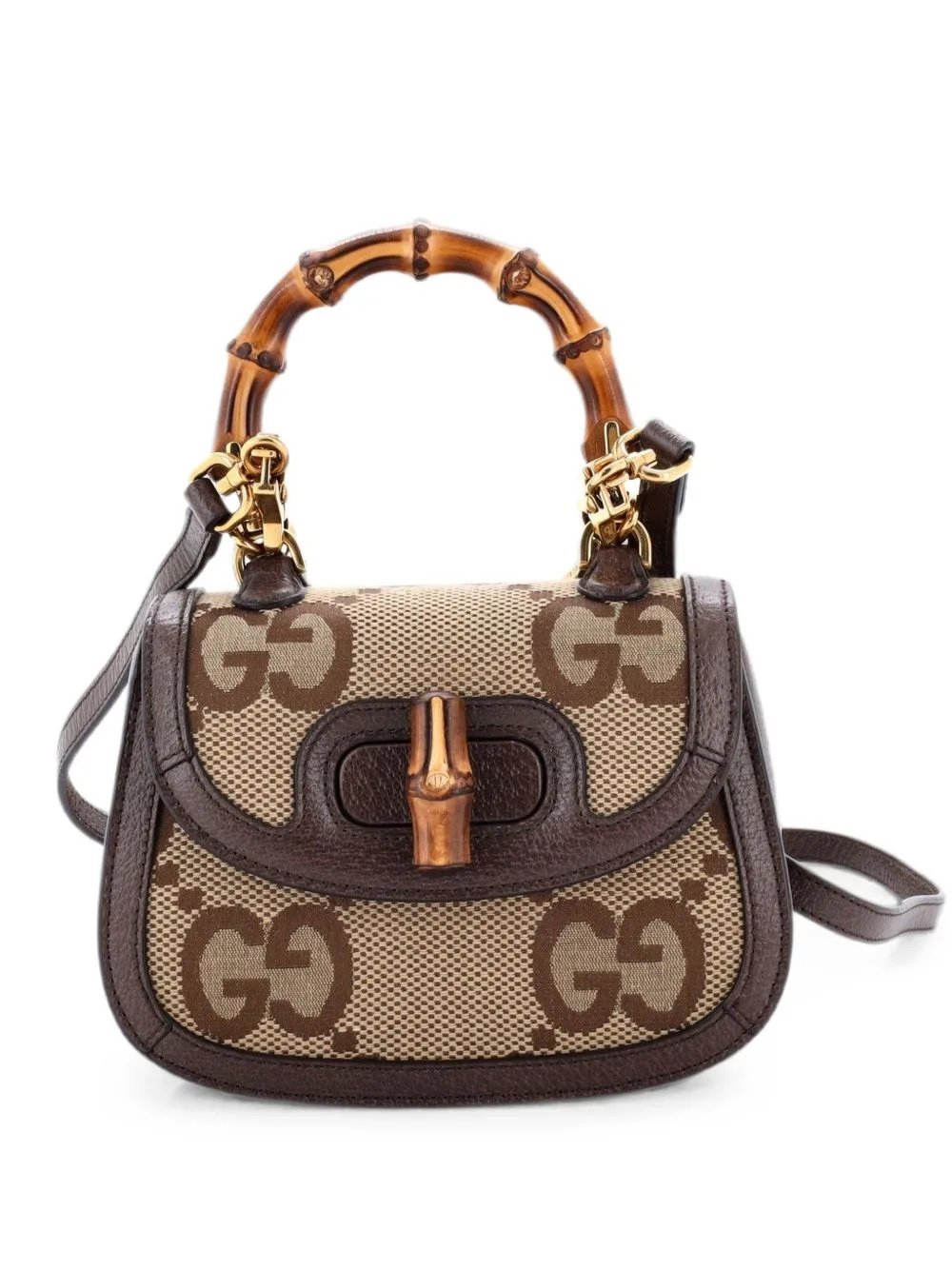 Bamboo 1947 Top Handle Bag Jumbo GG Canvas Mini Crossbody Bag