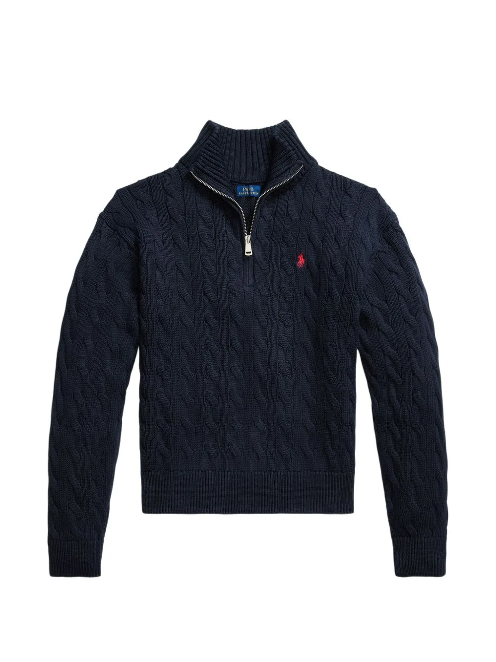 Cable-Knit Zip-Up Sweater