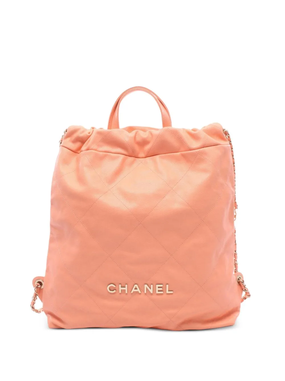 2021 Large Chanel 22 Diamond-Quilted Backpack