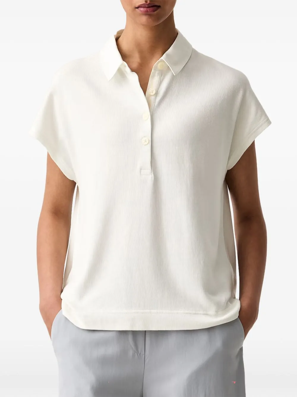 Button-Fastening Short-Sleeve Polo Shirt