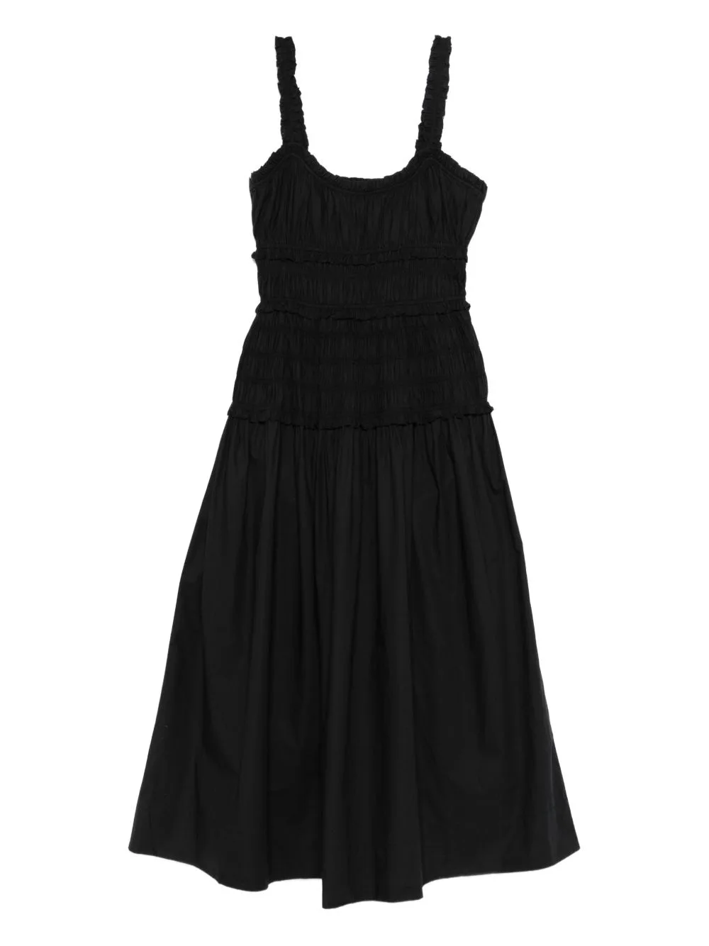 Marianne Shirred Scoop-Neck Midi Dress