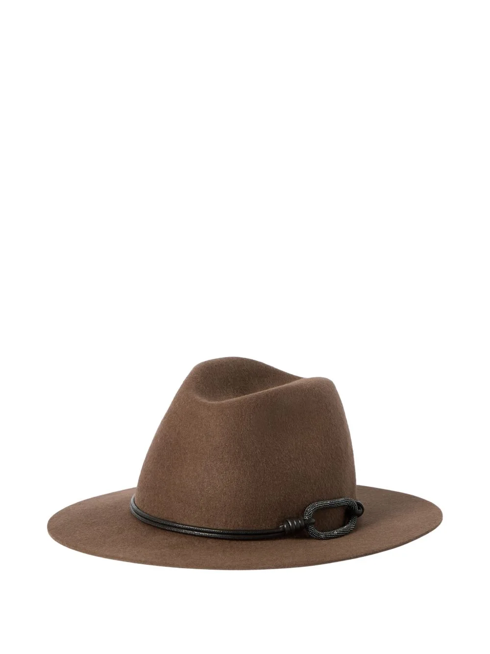 Felt Fedora with Leather and Monili Band Hat