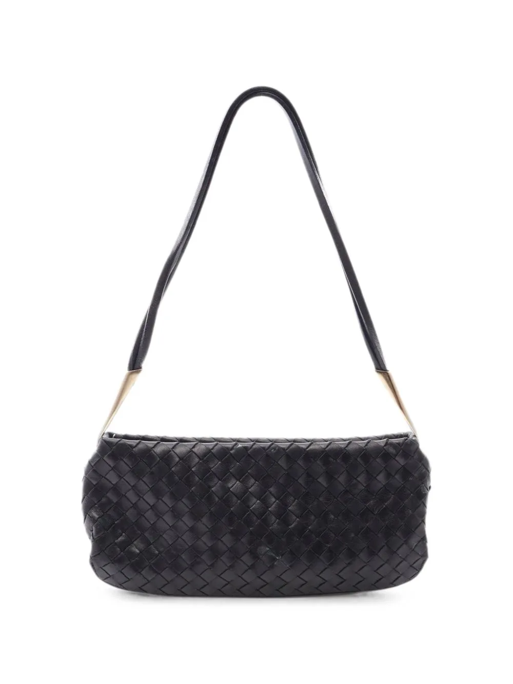 2000s Intrecciato-Leather Shoulder Bag