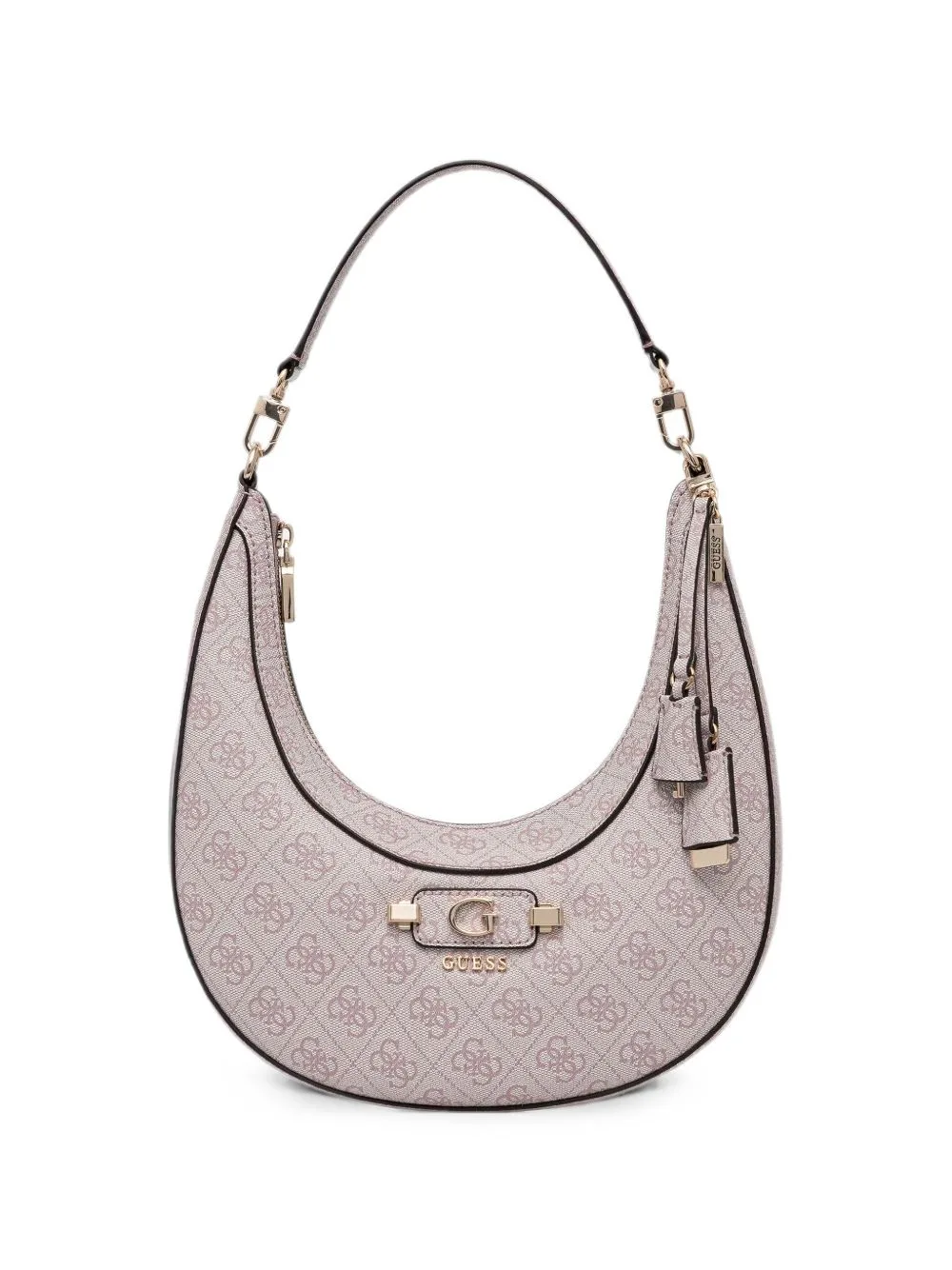 Lindsey Monogram-Print Curved Shoulder Bag