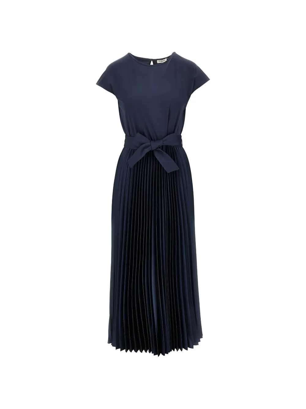 Pleated Belted Maxi Dress