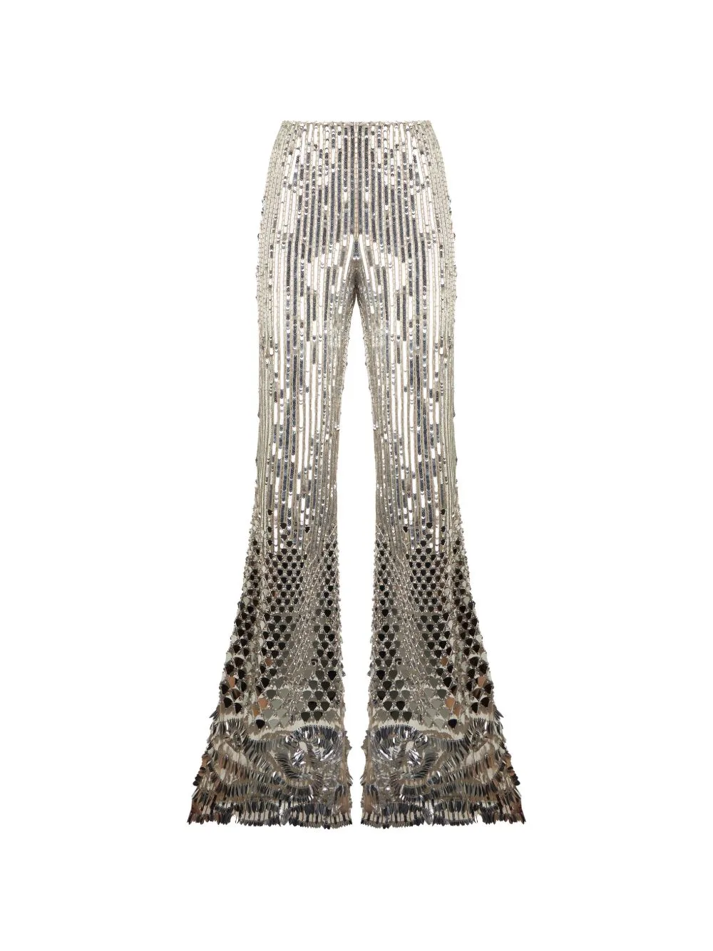 Sequin-Embellished Flared Trousers