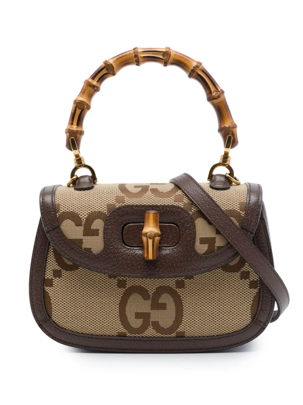 2016-2026 Small Jumbo GG Canvas Bamboo 1947 Top Handle Bag Satchel