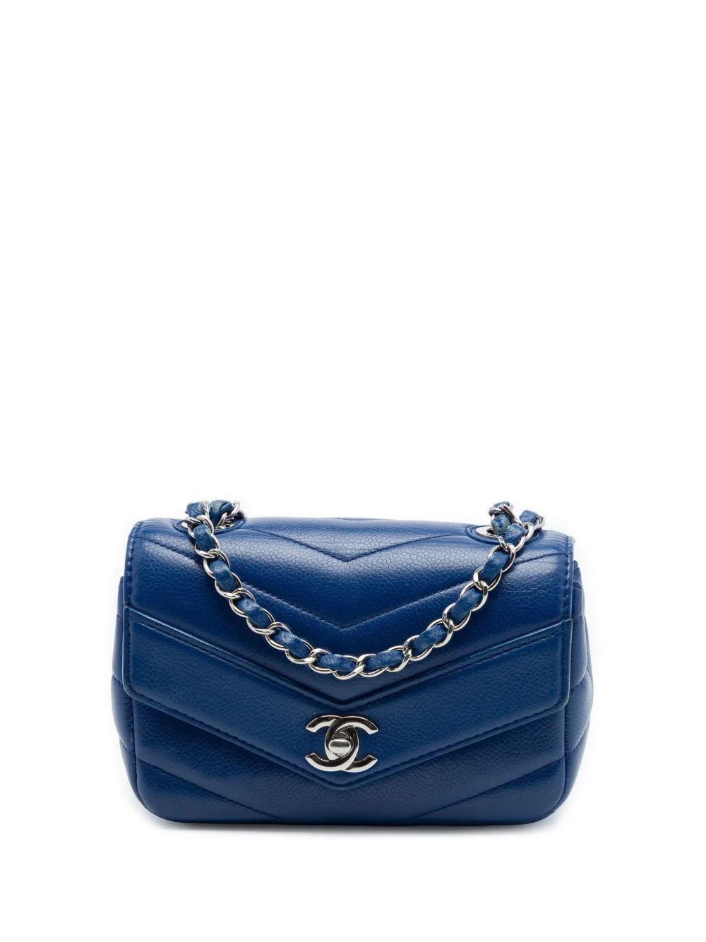 2017-2018 Mini Caviar Chevron Data Center Envelope Flap Crossbody Bag