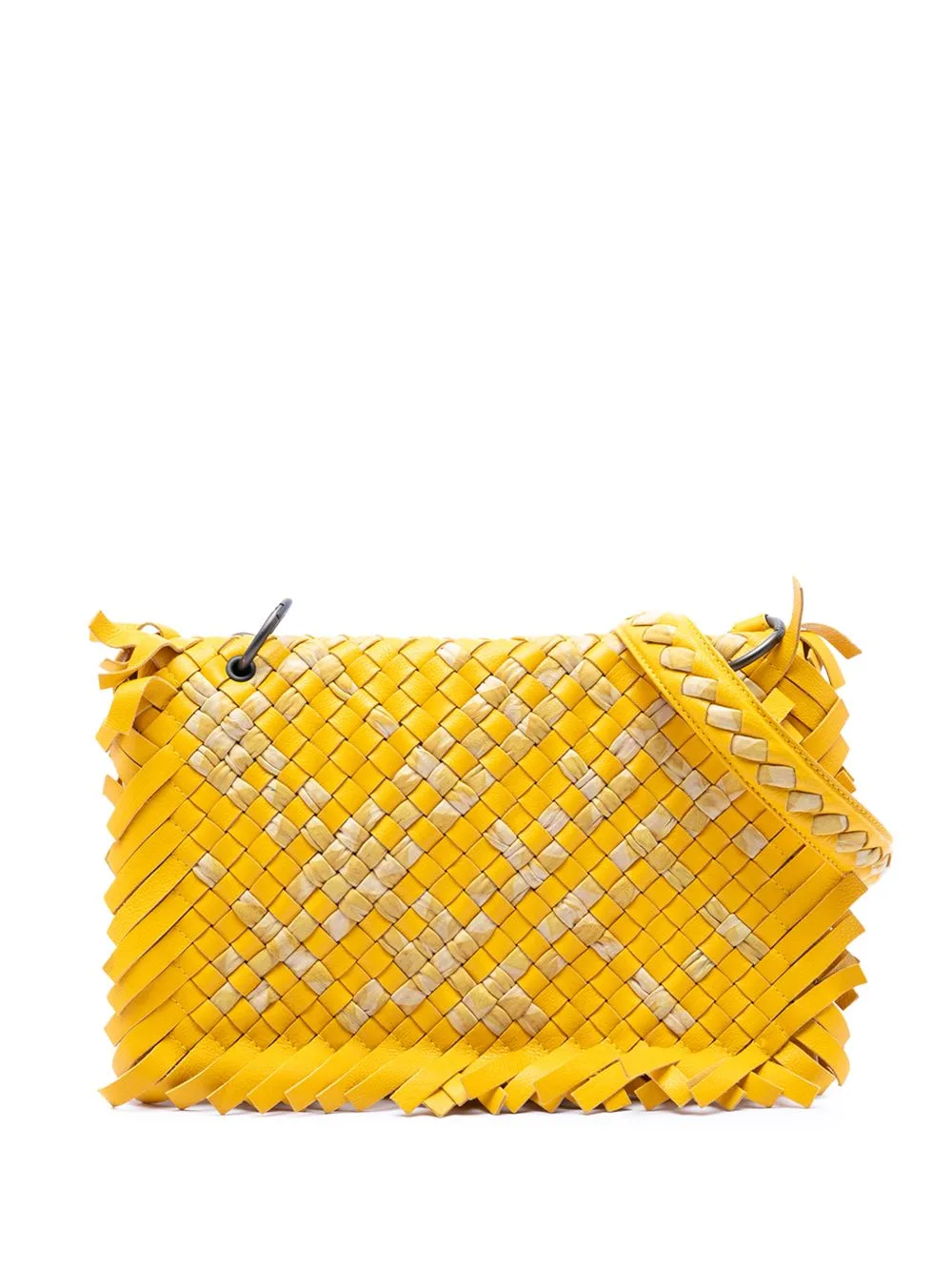 2009 Bicolor Nappa Intrecciato Fringe Shoulder Bag