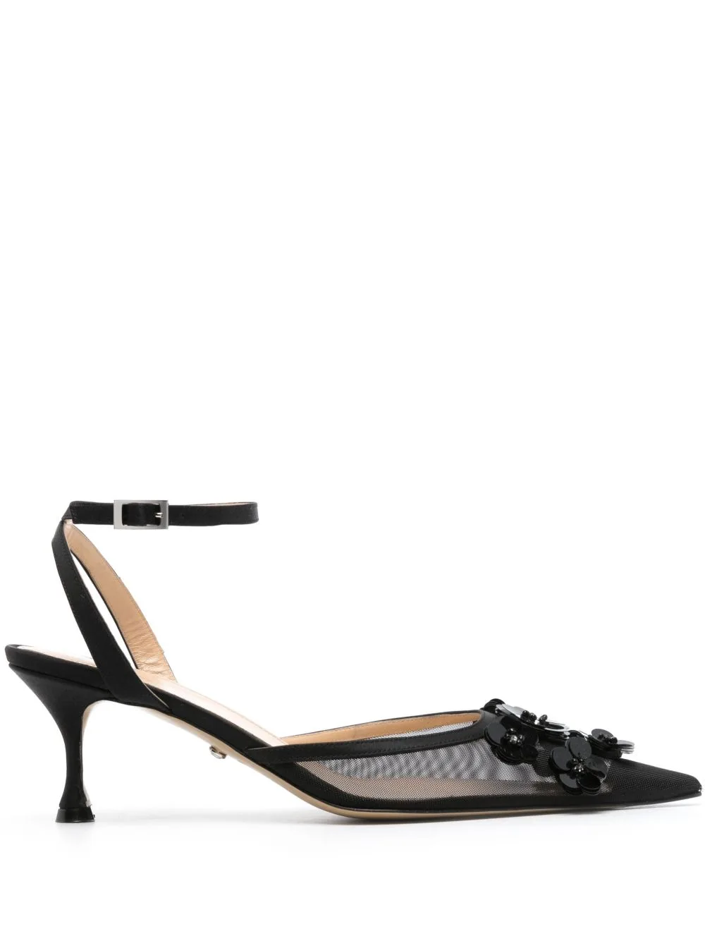 Flower-Detail Pointed Pumps