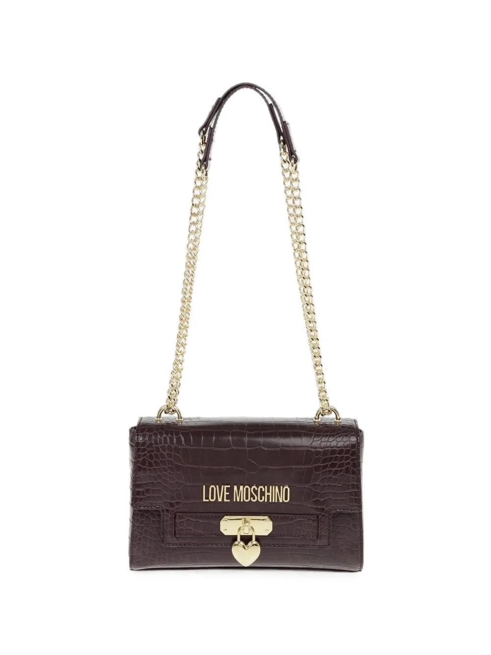 Crocodile-Effect Shoulder Bag