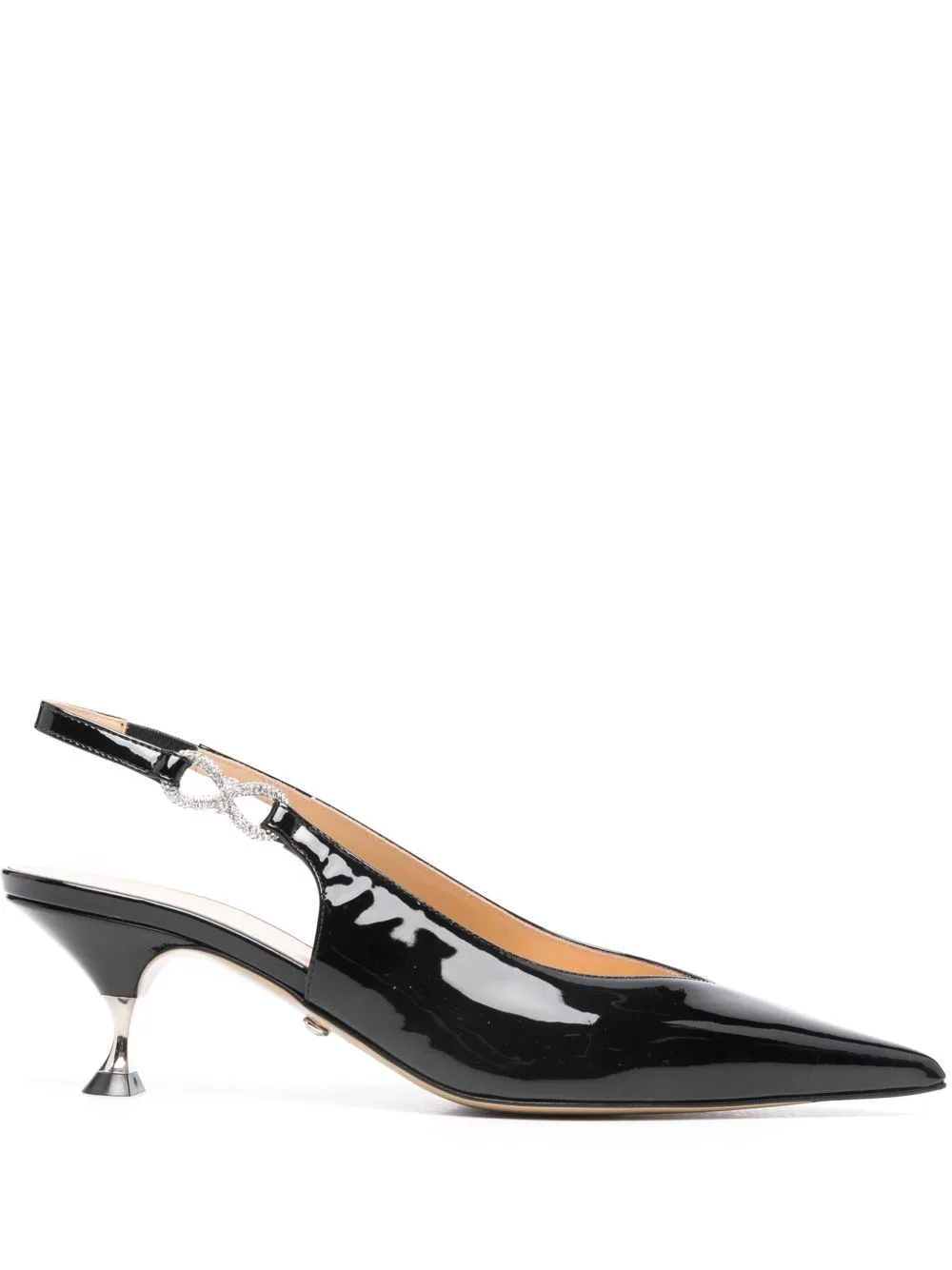 60mm Crystal-Bow Slingback Pumps