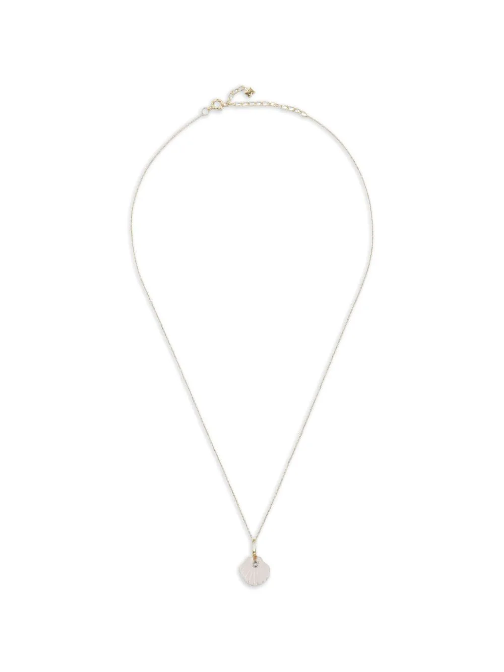 Shell-Motif Diamond and Quartz Necklace