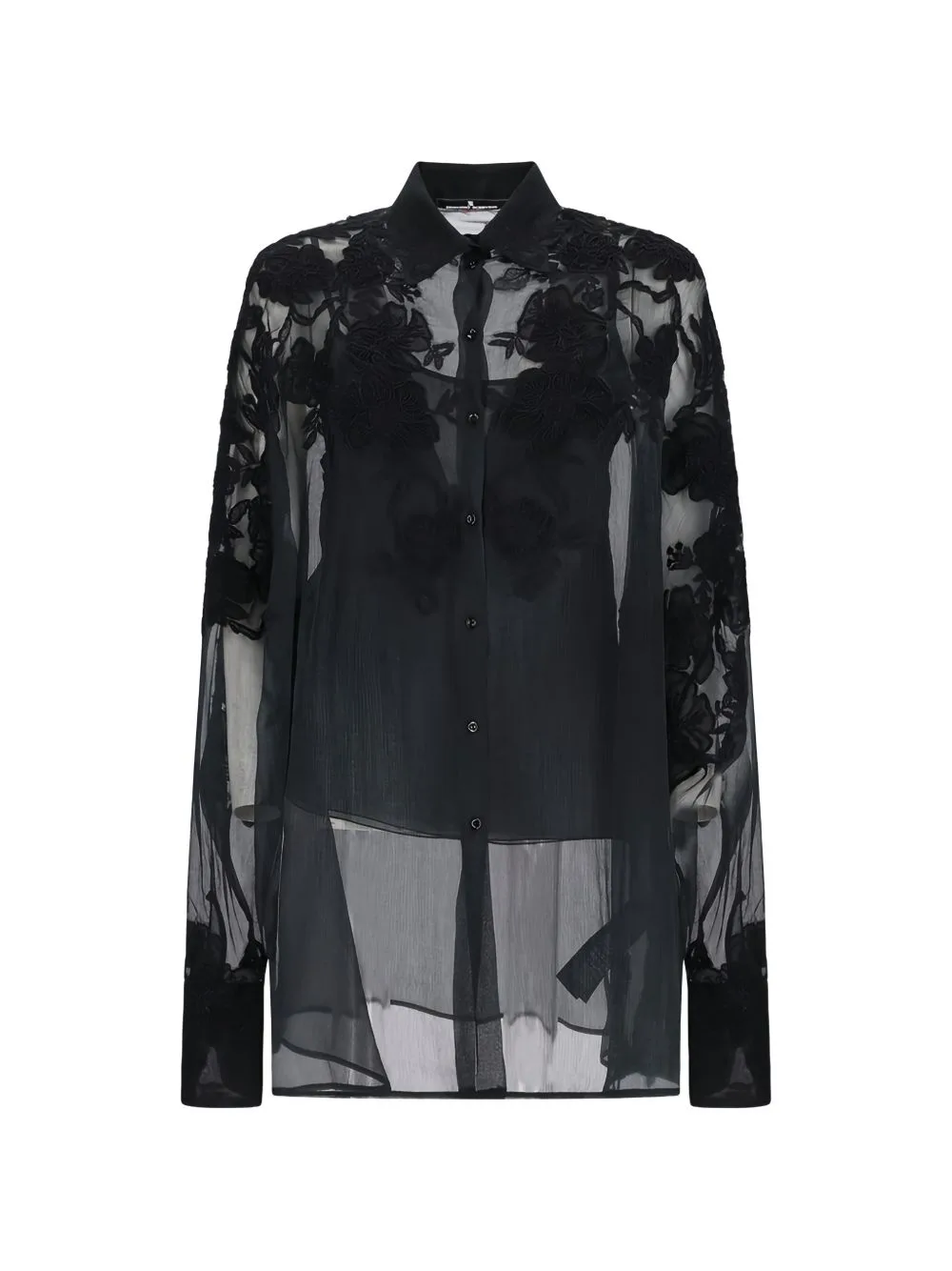 Embroidered Sheer Shirt