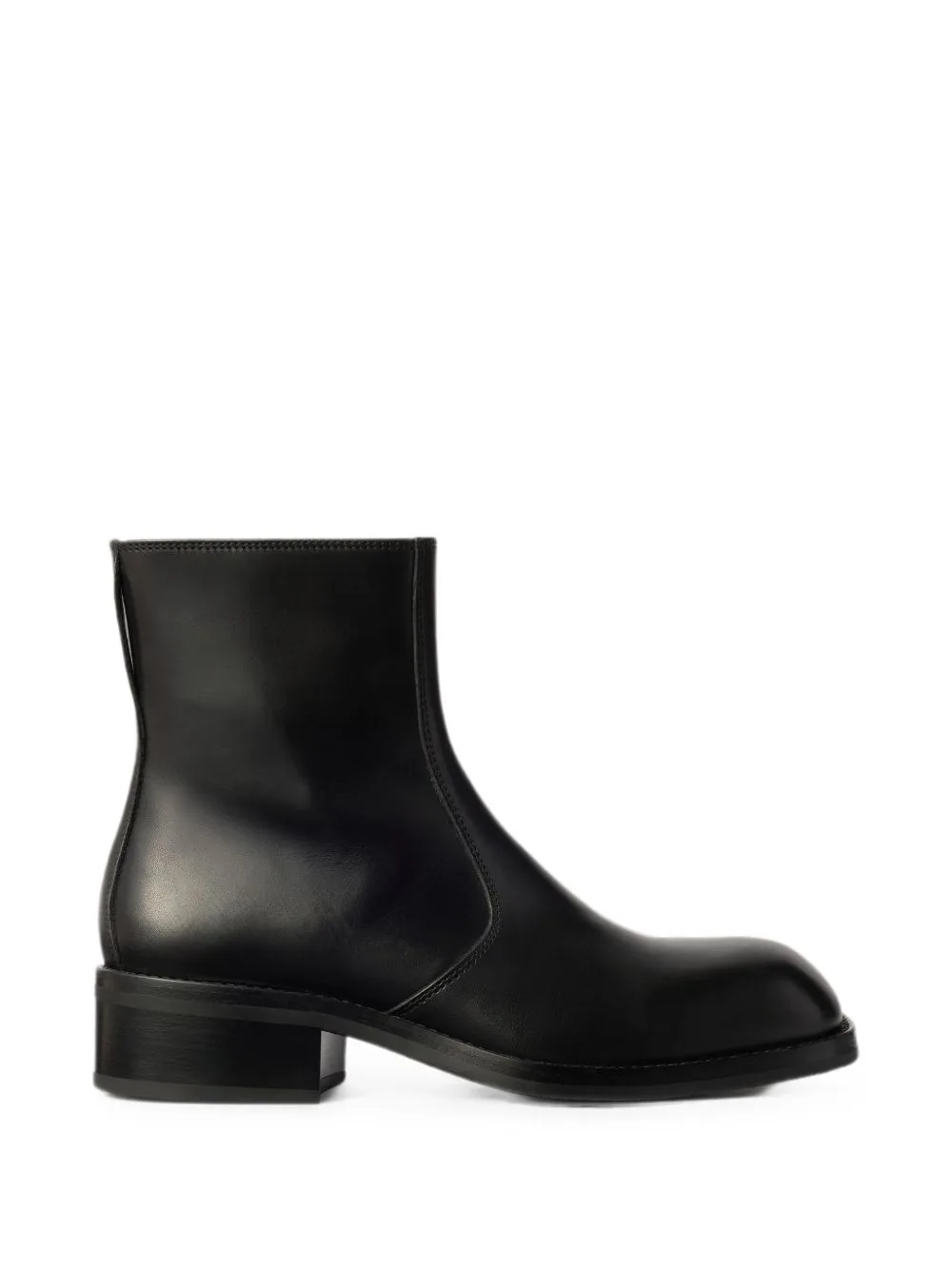 Zipped Ankle Boots in Shiny Leather