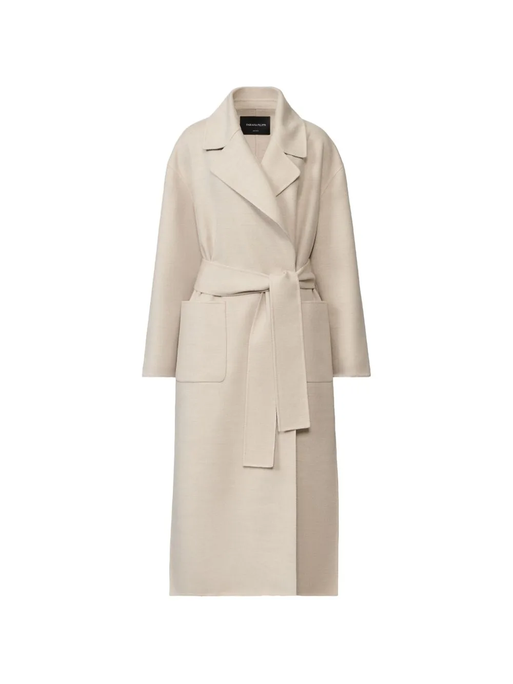 Belted Notch-Lapels Coat