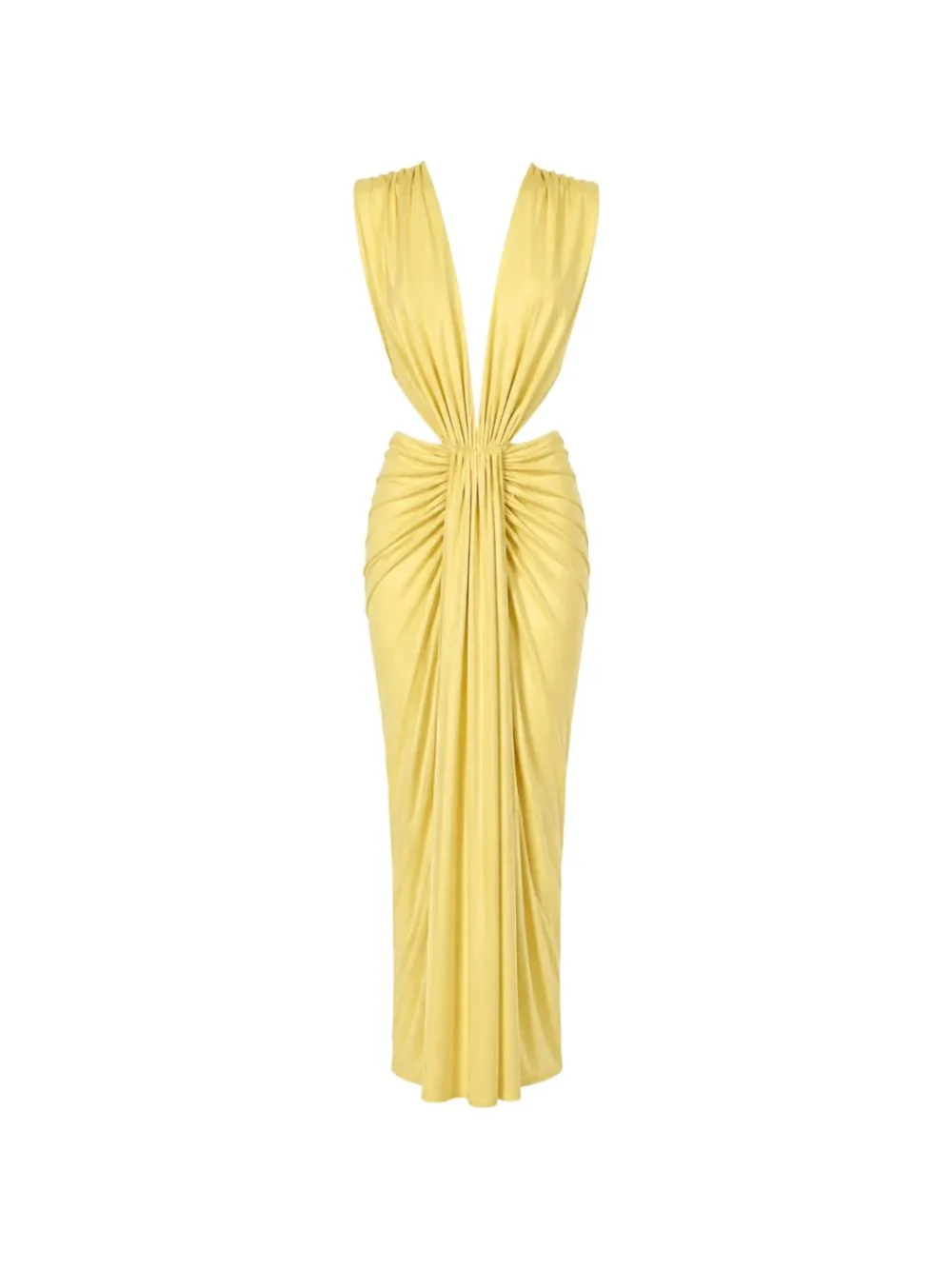 Pia Maxi Ruched Cutout Dress