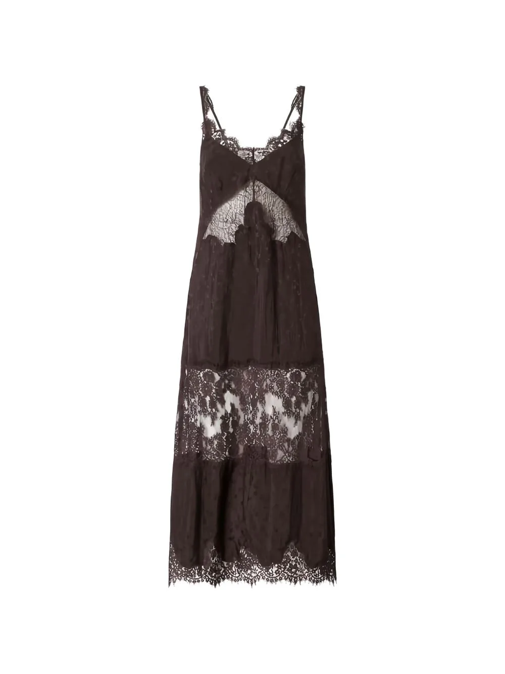 Lace-Trimmed Tiered Dress