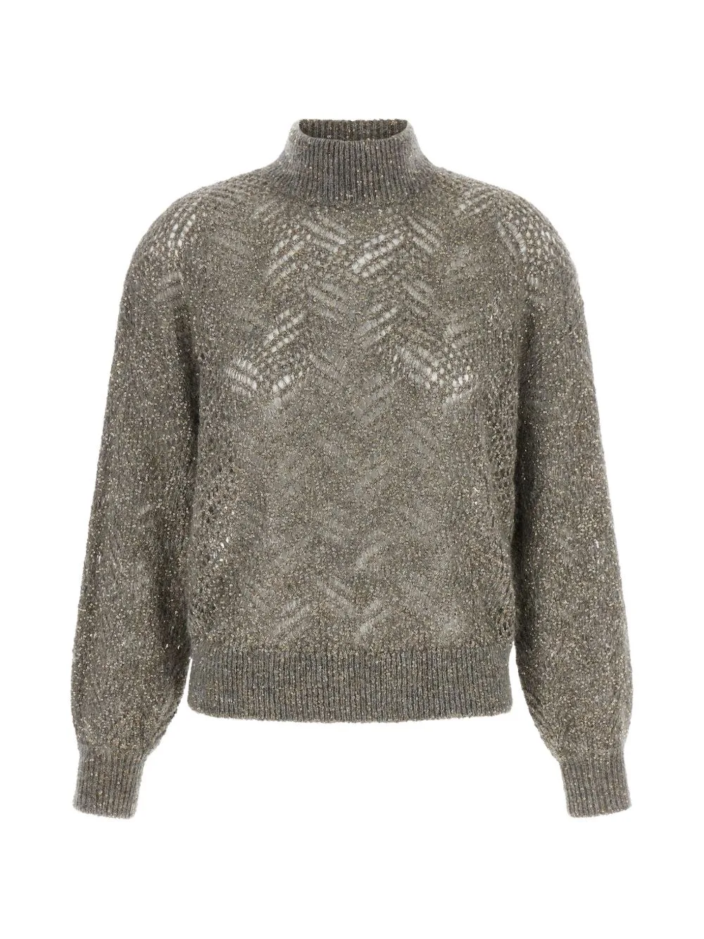 Dazzling Abstract Leaf Sequin-Embellished Sweater