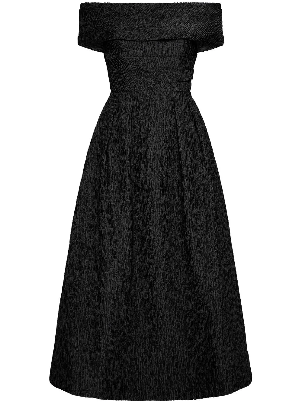 Helene Textured Off-Shoulder Midi Dress
