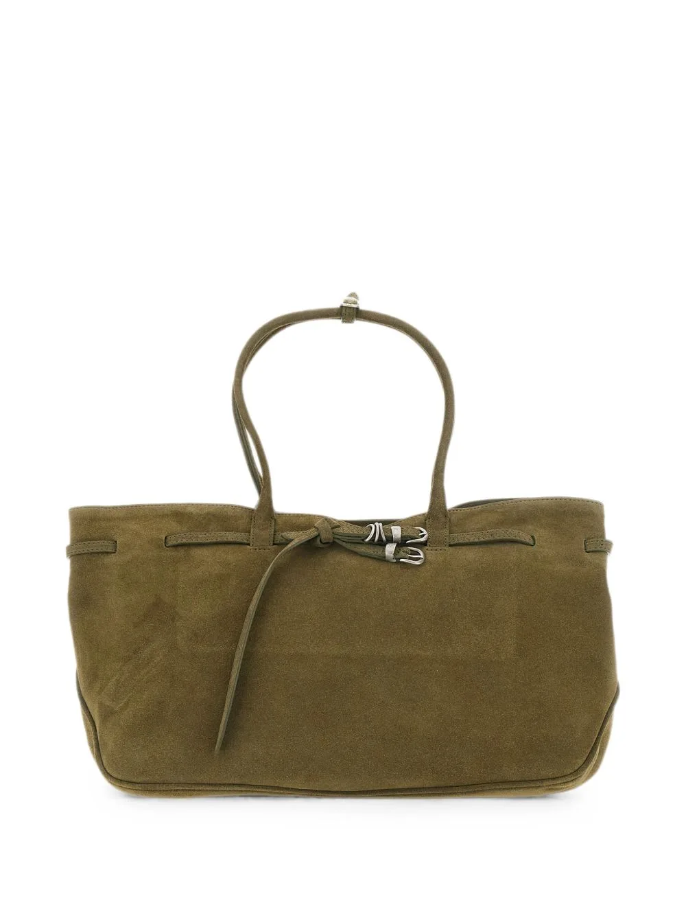 Buckle-Detail Suede Shoulder Bag