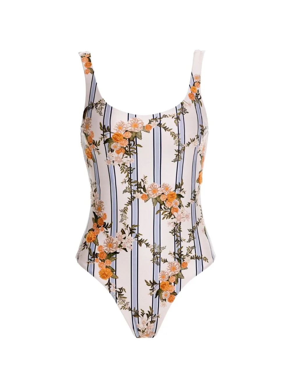 Gema Valle Floral-Embroidered Swimsuit