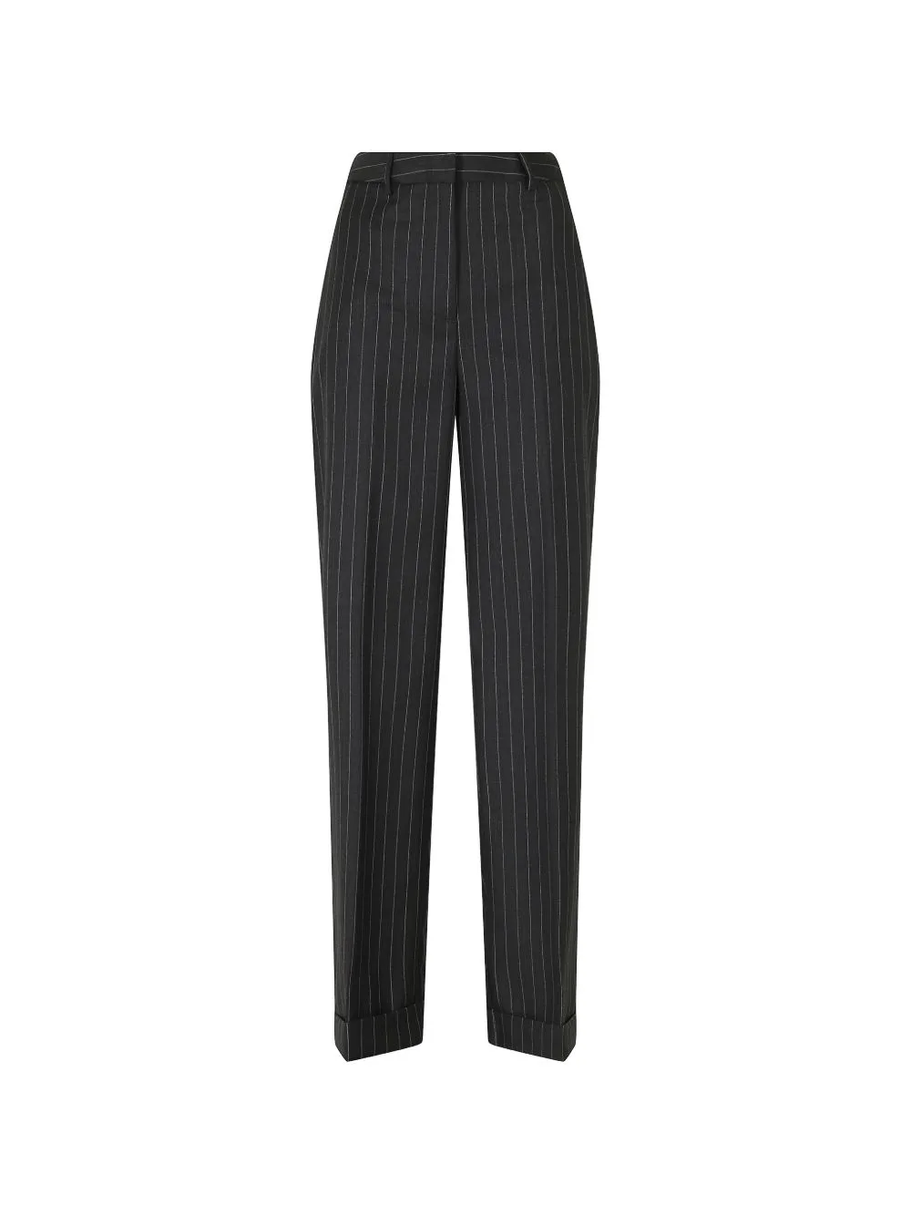 Lola Pinstripe-Pattern Turn-Up Trousers