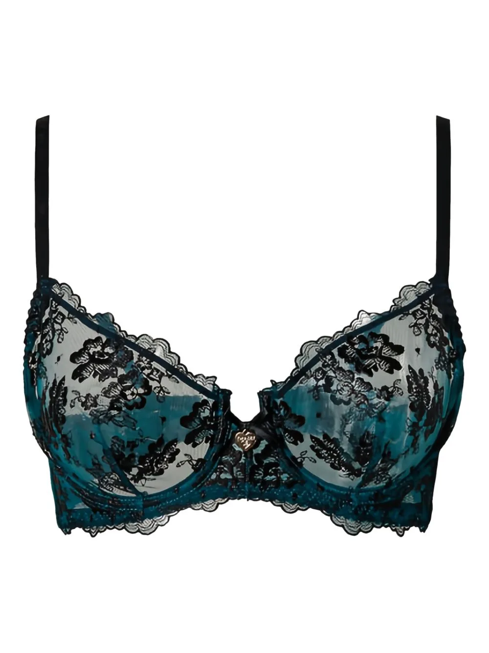 Embroidered-Tulle Underwire Bra