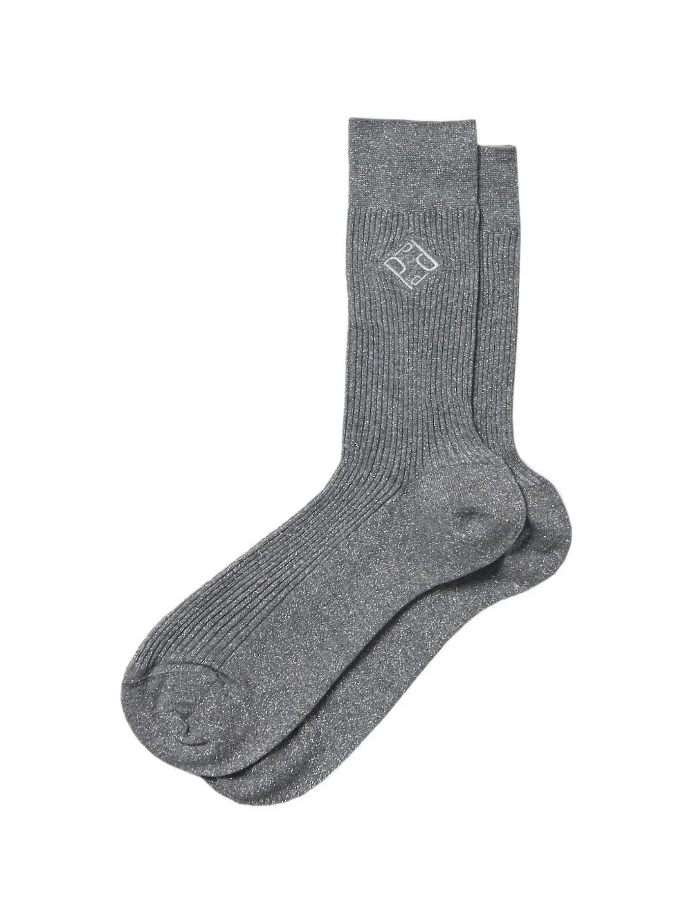 Ribbed-Knit Lurex-Detail Socks