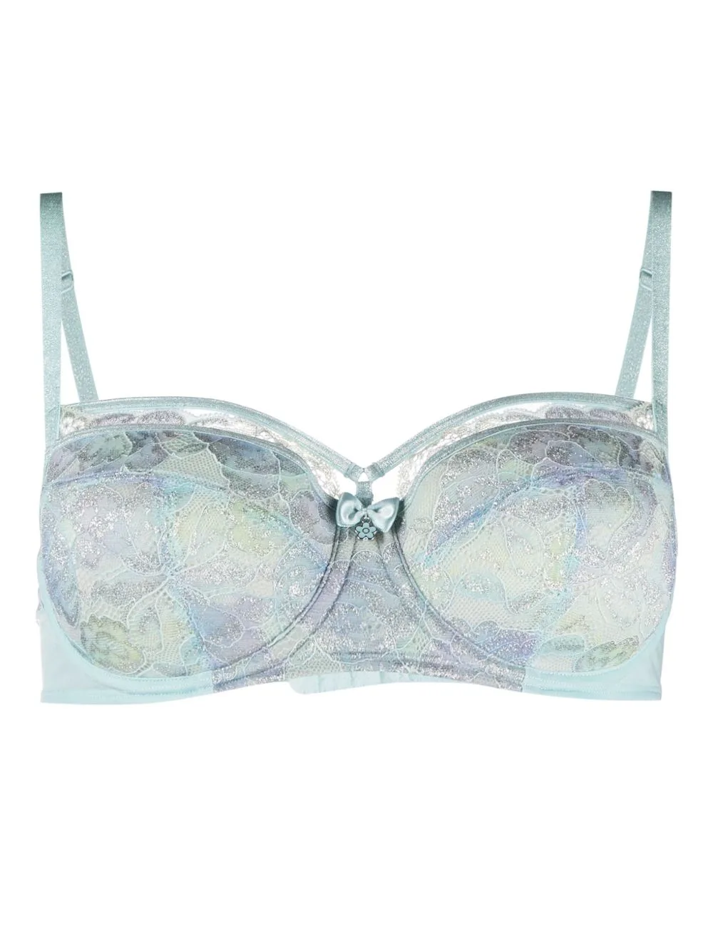 Floral-Lace Padded Balcony Bra