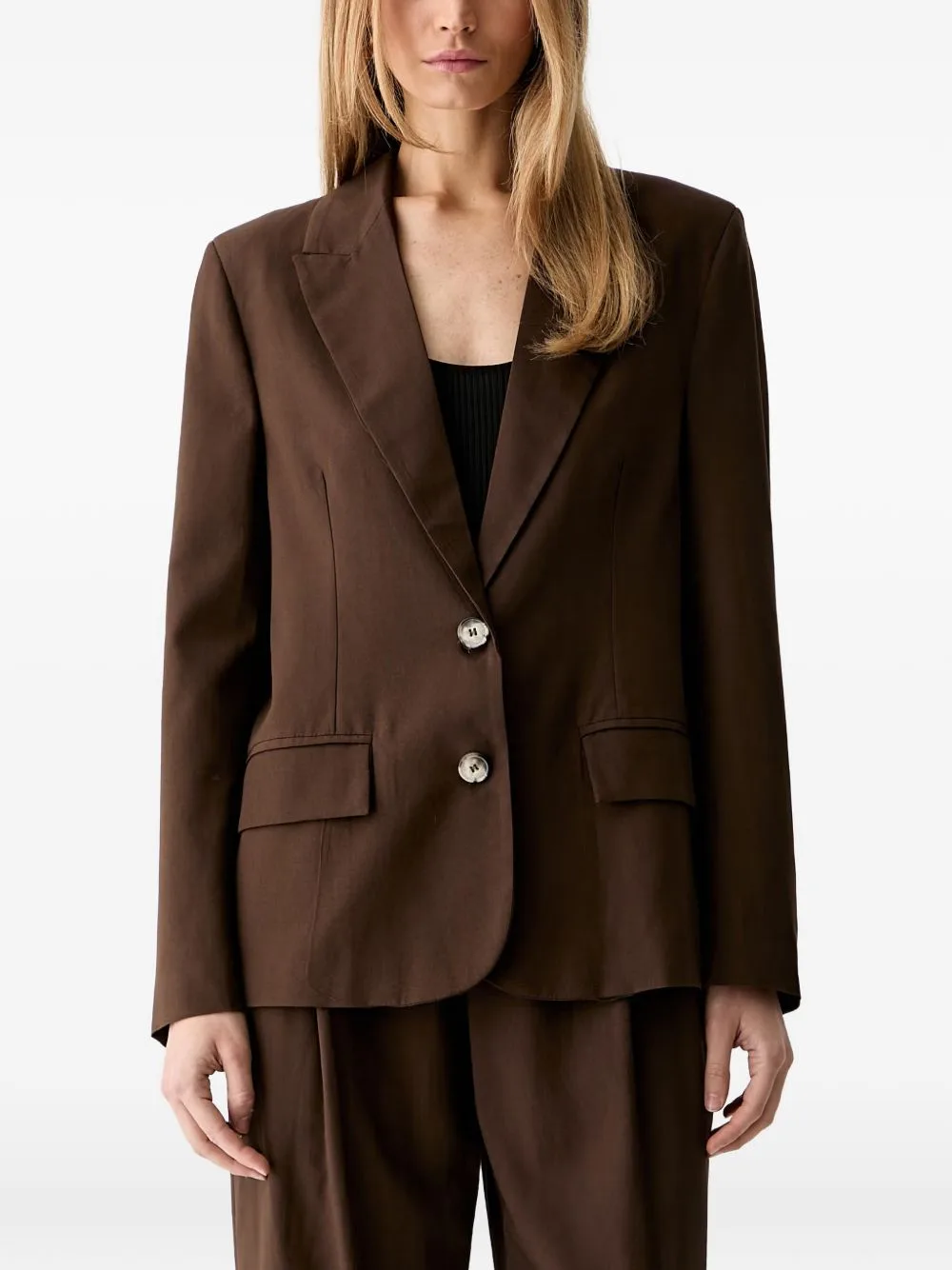 Button-Back Notched-Lapels Jacket
