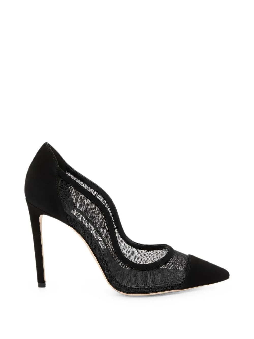 Brigitte Mesh-Panel Suede Heeled Pumps
