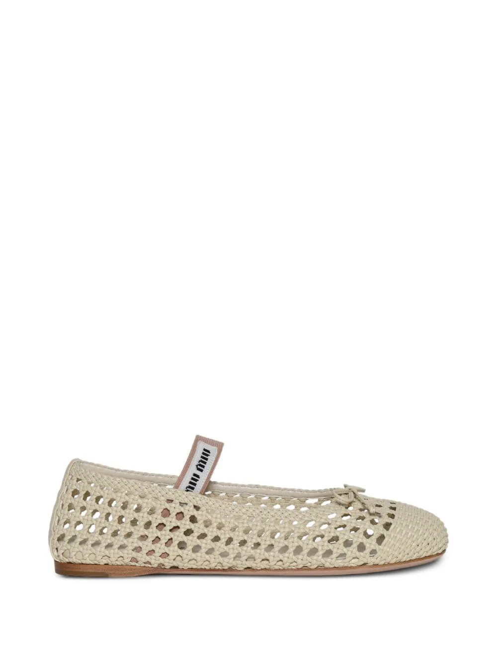 Woven-Leather Ballet Flats
