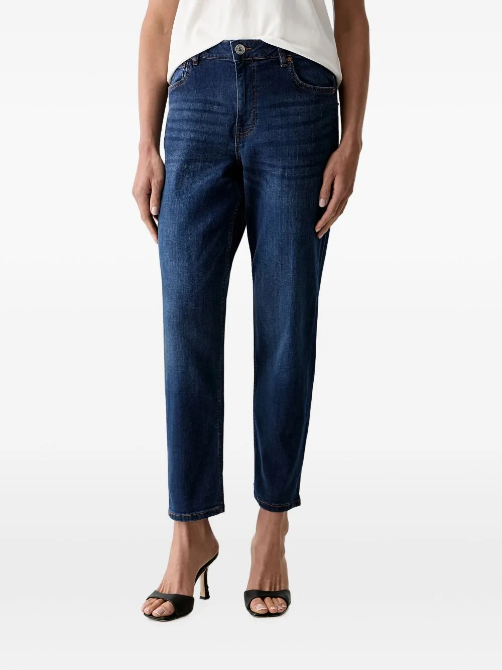 Carrot Logo-Plaque Whiskered Jeans