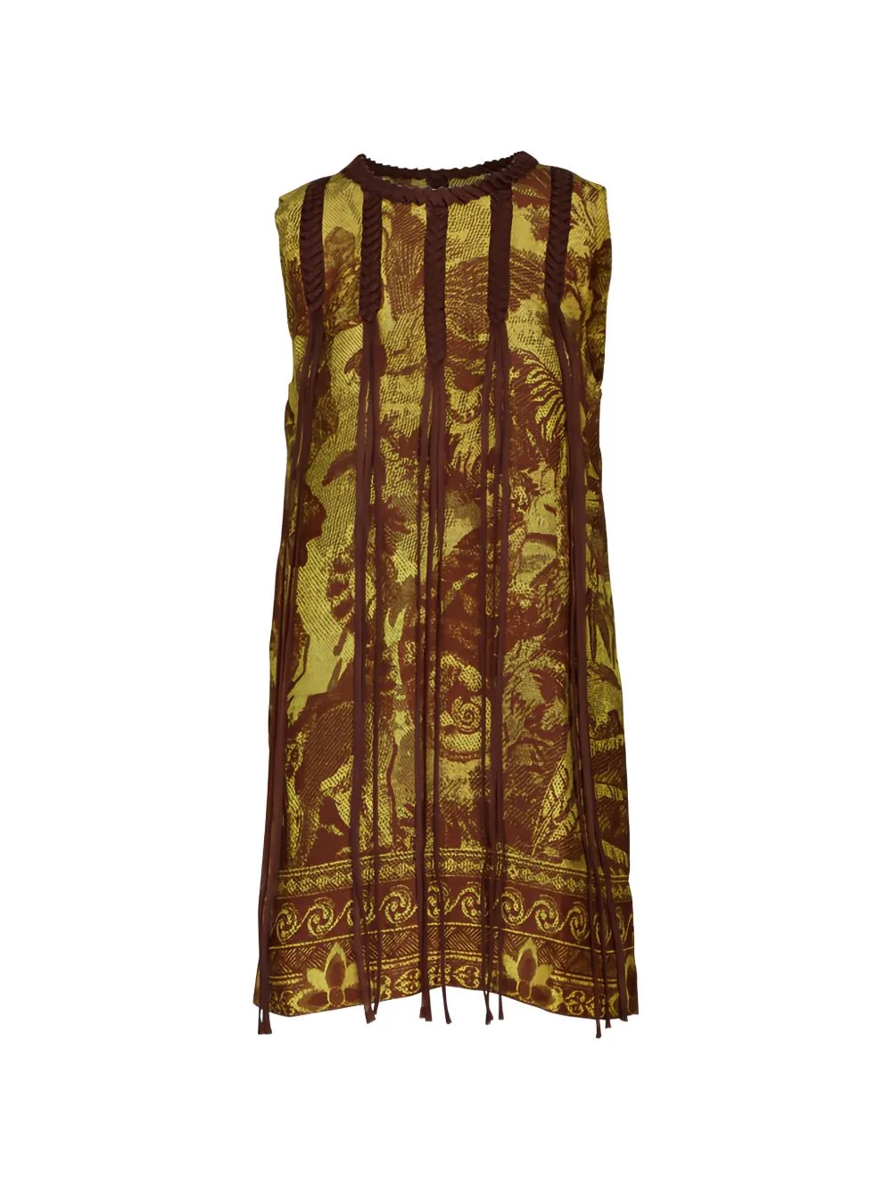 Braided-Fringe Mini Dress