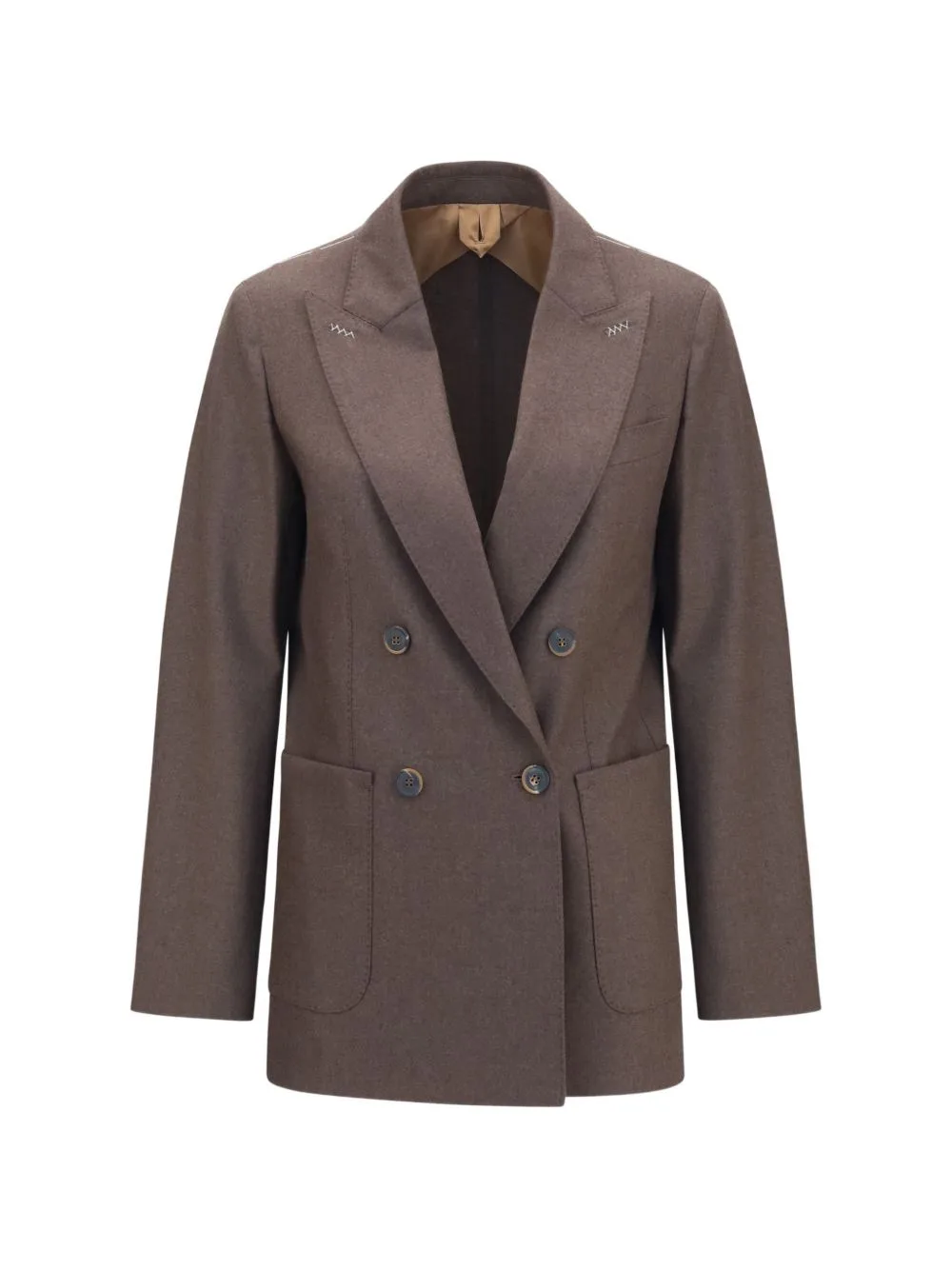 Double-Breasted Peak-Lapels Jacket