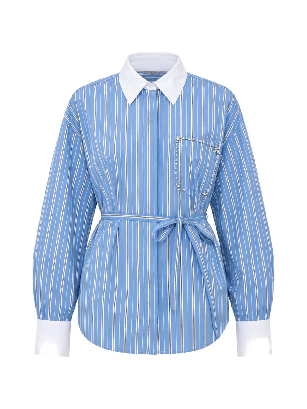Striped Crystal-Embellished Shirt