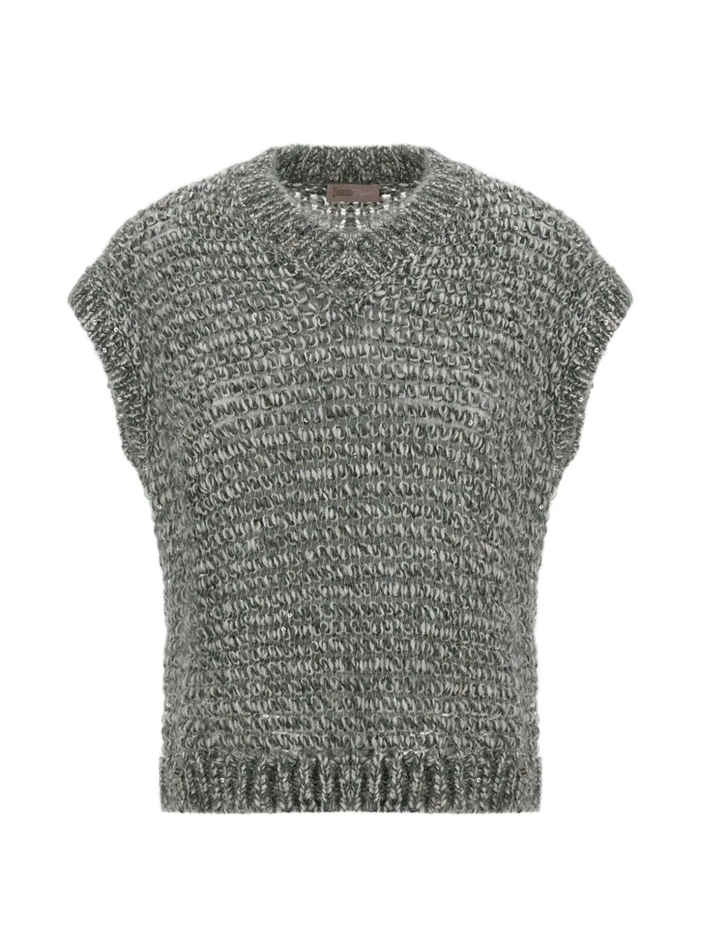 Sequin-Embellished V-Neck Vest