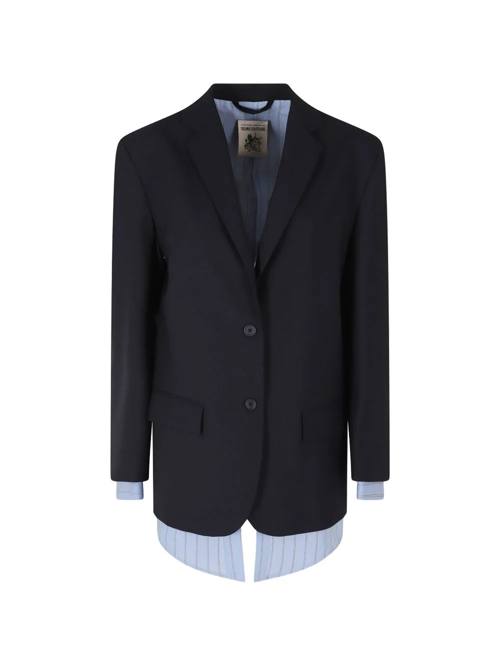 Deana Layered-Detail Single-Breasted Blazer