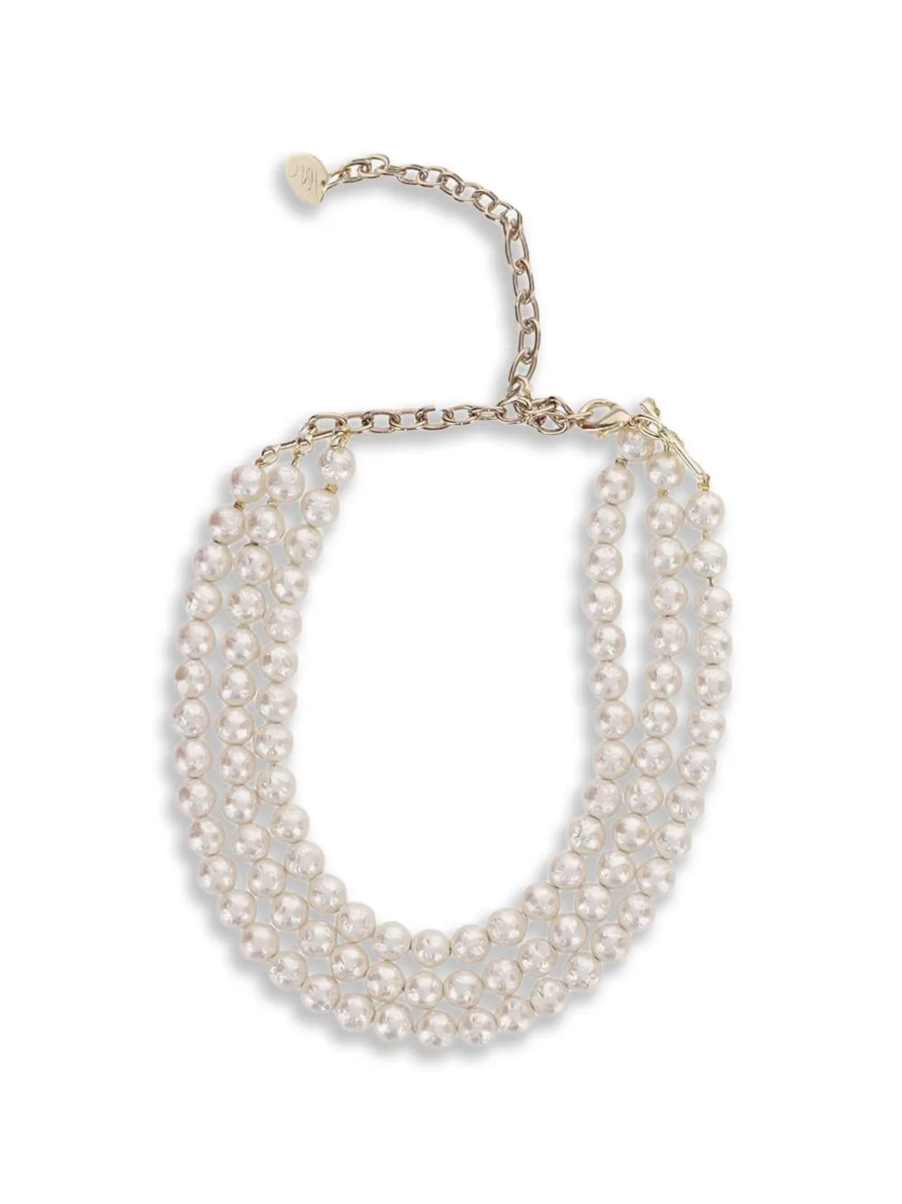 Triple-Strand Faux-Pearl Necklace